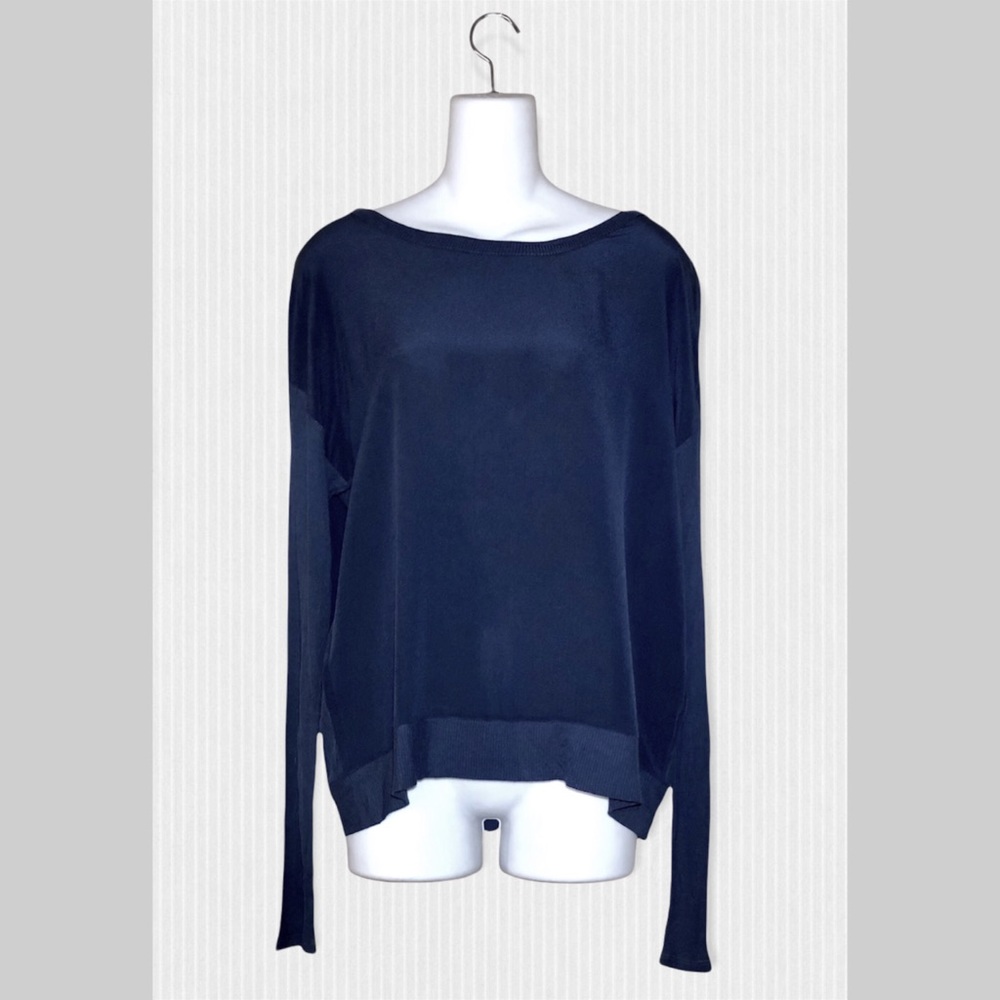 Chaser crossover open back silk top